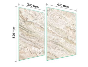 shumee STEKLENA ZAŠČITNA PLOŠČA ZA ŠTEDILNIK 70x52 MARMOR