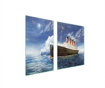 shumee STEKLENI KROŽNIK IN DESKA ZA REZANJE 100x52 TITANIC