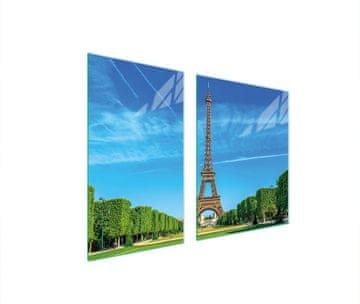 shumee STEKLENI KROŽNIK IN DESKA ZA REZANJE 100x52 PARIZ