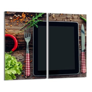 shumee Steklena zaščitna plošča za štedilnik 2x30x52 Kuhinja