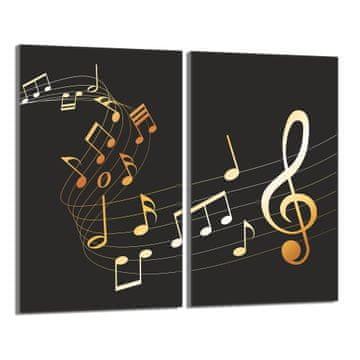 shumee Steklena zaščitna plošča za štedilnik 2x30x52 Music