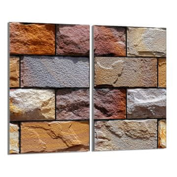 shumee Steklena zaščitna plošča za štedilnik 2x30x52 Opeka
