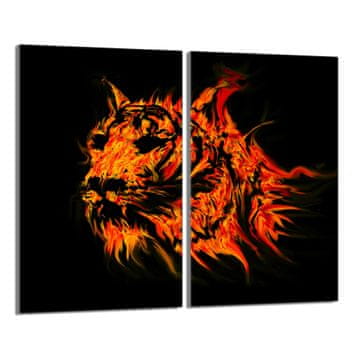 shumee Steklena zaščitna plošča za štedilnik 2x30x52 Tiger