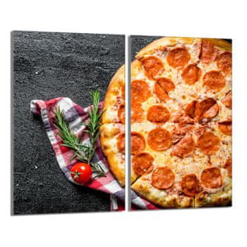shumee Steklena zaščitna plošča za štedilnik 2x30x52 Pizza
