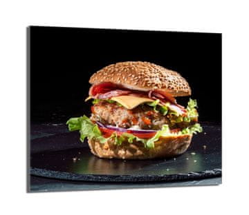 shumee Steklena zaščitna plošča za štedilnik 60x52 Hamburger