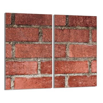 shumee Steklena zaščitna plošča za štedilnik 2x30x52 Opeka