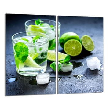 shumee Steklena zaščitna plošča za štedilnik 2x30x52 Lime