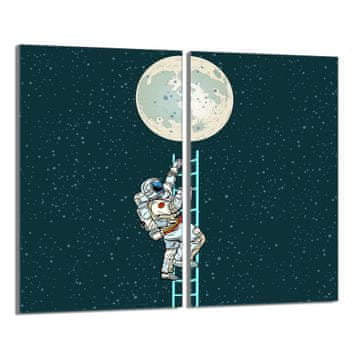 shumee Steklena zaščitna plošča za štedilnik 2x30x52 Moon