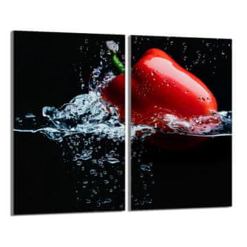 shumee Steklena zaščitna plošča za štedilnik 2x30x52 Paprika