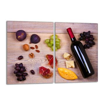 shumee Steklena zaščitna plošča za štedilnik 2x40x52 Food