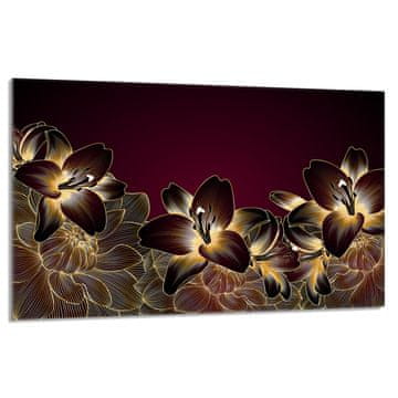shumee Steklena zaščitna plošča za štedilnik 80x52 Orchidea