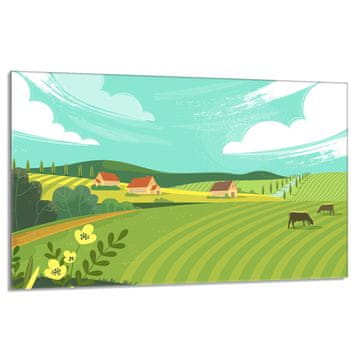 shumee Steklena zaščitna plošča za štedilnik 80x52 Village