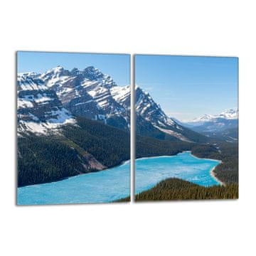 shumee Steklena zaščitna plošča za štedilnik 2x40x52 Mountains