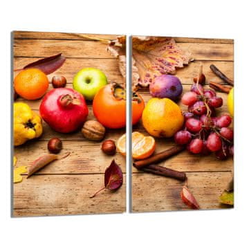 shumee Steklena zaščitna plošča za štedilnik 2x30x52 Sadje