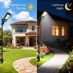 Netscroll Solarna stenska luč, LED, senzor gibanja, solarno polnjenje, 3 načini osvetlitve, IP65, črna, LedSens