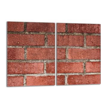 shumee Steklena zaščitna plošča za štedilnik 2x40x52 Opeka