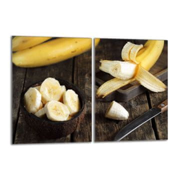 shumee Steklena zaščitna plošča za štedilnik 2x40x52 Banana