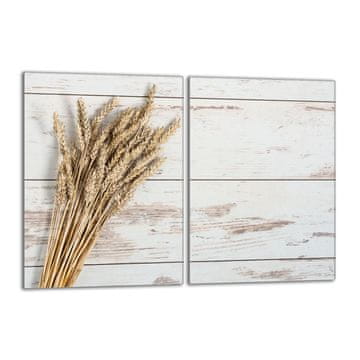 shumee Steklena zaščitna plošča za štedilnik 2x40x52 Les