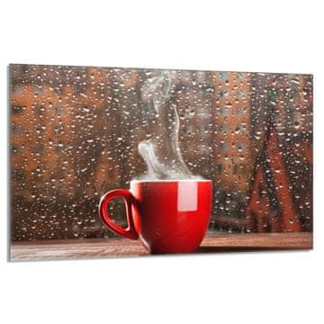 shumee Steklena zaščita za kuhalno ploščo 80x52 Coffee