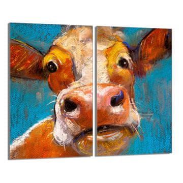 shumee Steklena zaščitna plošča za štedilnik 2x30x52 Cow