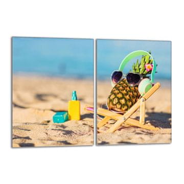 shumee Steklena zaščita za kuhalno ploščo 2x40x52 Ananas