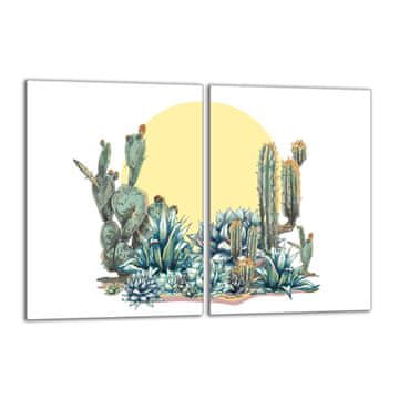 shumee Steklena zaščitna plošča za štedilnik 2x40x52 Cactus