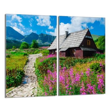 shumee Steklena zaščitna plošča za štedilnik 2x30x52 Mountains