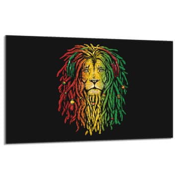 shumee Steklena zaščitna plošča za štedilnik 80x52 Lion