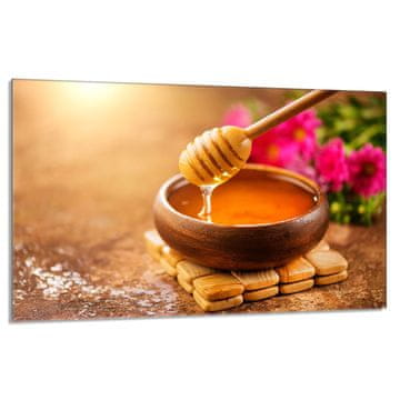shumee Steklena zaščitna plošča za štedilnik 80x52 Honey