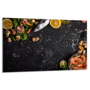 shumee Steklena zaščitna plošča za štedilnik 80x52 Fish