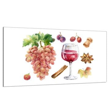 shumee Steklena zaščita za kuhalno ploščo 90x52 Vino