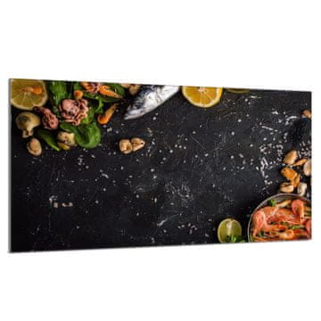 shumee Steklena zaščitna plošča za štedilnik 90x52 Fish