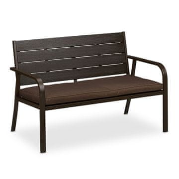 Northix Vrtna klop z blazino 120x60x80 cm 2-sedežna lesena