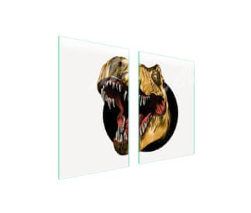 shumee ZAŠČITNA STEKLENA KROŽNIK ZA KUHINJO 65x52 DINOZAVER