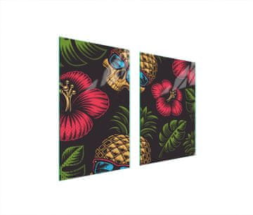 shumee STEKLENA ZAŠČITNA KROŽNIKA ZA KUHINJO 65x52 ANANAS