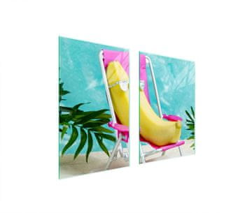 shumee ZAŠČITNA STEKLENA KROŽNIK ZA KUHINJO 65x52 BANANA