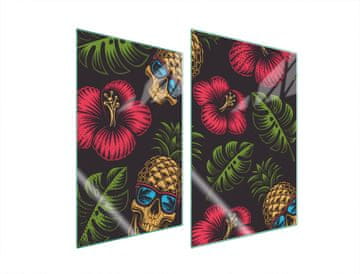 shumee ZAŠČITNA STEKLENA KROŽNIKA ZA KUHINJO 2x35x52 ANANAS
