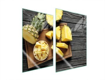 shumee ZAŠČITNA STEKLENA KROŽNIKA ZA KUHINJO 2x35x52 ANANAS
