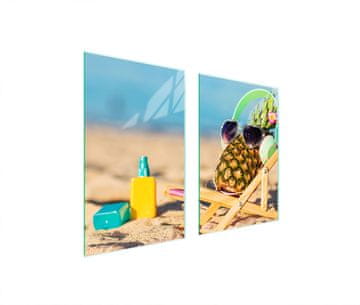 shumee STEKLENA ZAŠČITNA KROŽNIKA ZA KUHINJO 65x52 ANANAS