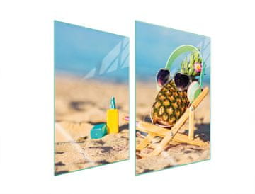 shumee ZAŠČITNA STEKLENA KROŽNIKA ZA KUHINJO 2x35x52 ANANAS