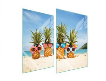 shumee ZAŠČITNA STEKLENA KROŽNIKA ZA KUHINJO 2x35x52 ANANAS