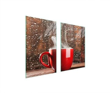 shumee STEKLENI ZAŠČITNI KROŽNIK ZA KUHINJO 65x52 COFFEE