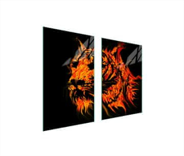 shumee ZAŠČITNA STEKLENA PLOŠČA ZA KUHINJO 65x52 TIGER