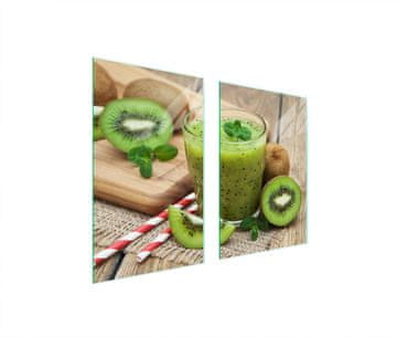 shumee ZAŠČITNA STEKLENA KROŽNIK ZA KUHINJO 65x52 KIWI