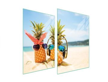 shumee ZAŠČITNA STEKLENA KROŽNIKA ZA KUHINJO 2x35x52 ANANAS