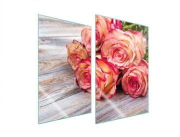 shumee ZAŠČITNA STEKLENA KROŽNIK ZA KUHINJO 2x35x52 ROSE
