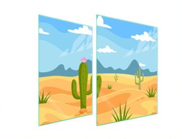 shumee STEKLENA ZAŠČITNA PLOŠČA ZA ŠTEDILNIK 70x52 CACTUS