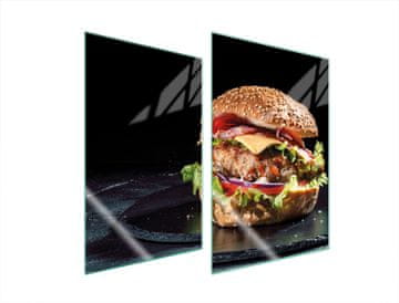 shumee STEKLENA ZAŠČITNA KROŽNIKA ZA KUHINJO 2x35x52 HAMBURGER