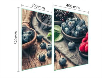 shumee STEKLENA ZAŠČITNA PLOŠČA ZA ŠTEDILNIK 70x52 SADJE