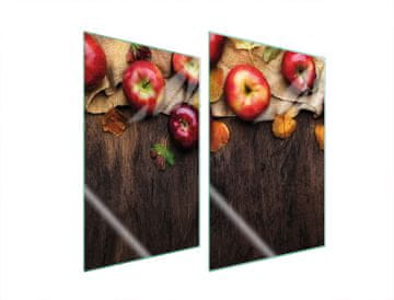 shumee STEKLENI ZAŠČITNI KROŽNIK ZA KUHINJO 2x35x52 JABOLK